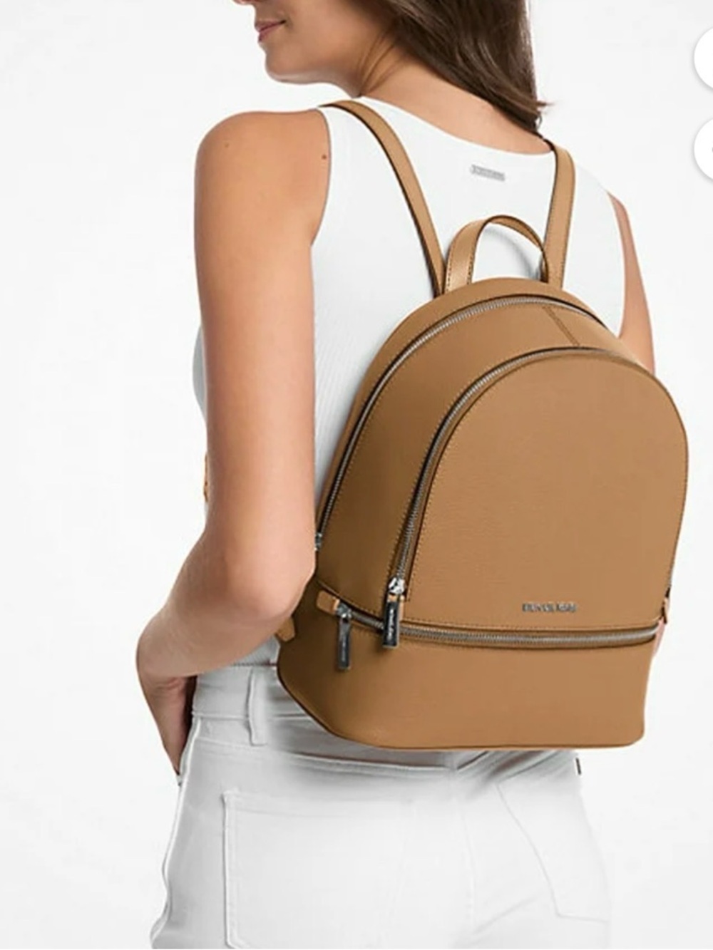 Michael Kors Tan Pebbled Leather Backpack & Zip Wallet Set - Picture 8 of 8